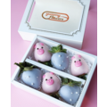 6pcs Pastel Purple & Pink Piggy Chocolate Strawberries Gift Box